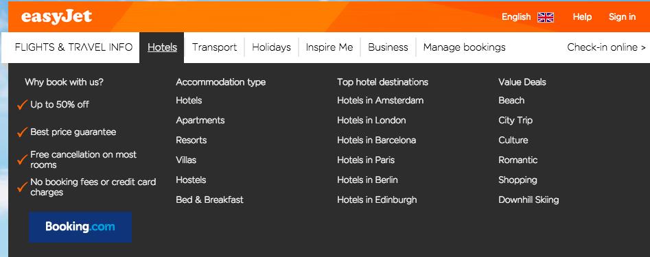 hoteles en easyjet, afiliado de booking.com