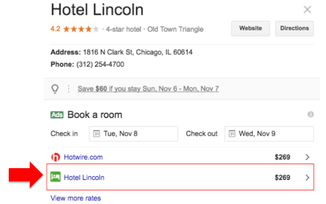 Web Hotel en Google Hotel Ads