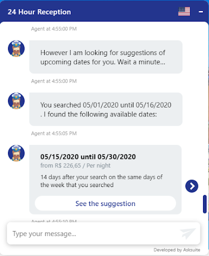 alternative dates Asksuite Mirai