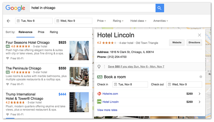 Resultado búsqueda hotel Book On Google
