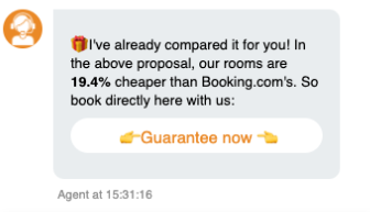 Asksuite book direct message